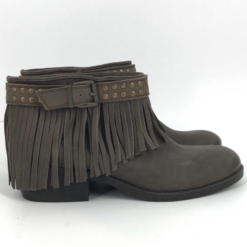 NAUGHTY MONKEY | Boho Western Leather Fringe Ankle Boots. Women Size 9.